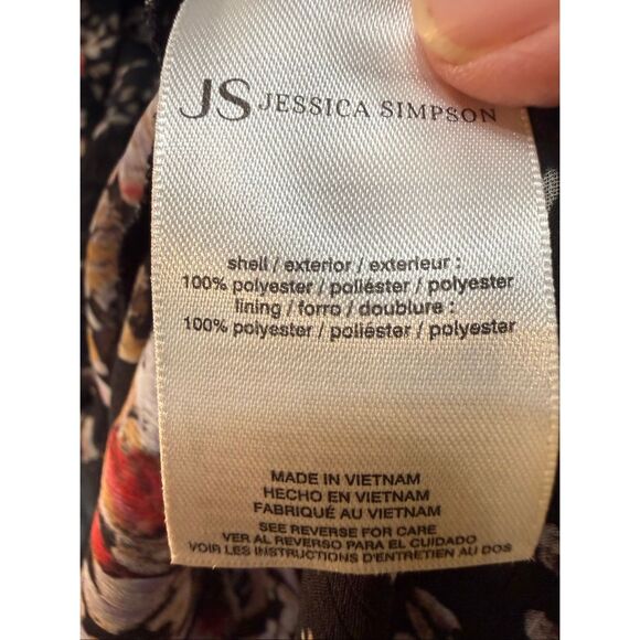 Jessica Simpson black floral cheetah Eden Dress Sz L NWT - Picture 6 of 8